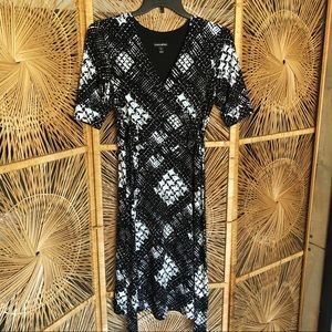 Fashion Bug Polyester Wrap Tie Half Sleeve Dress
